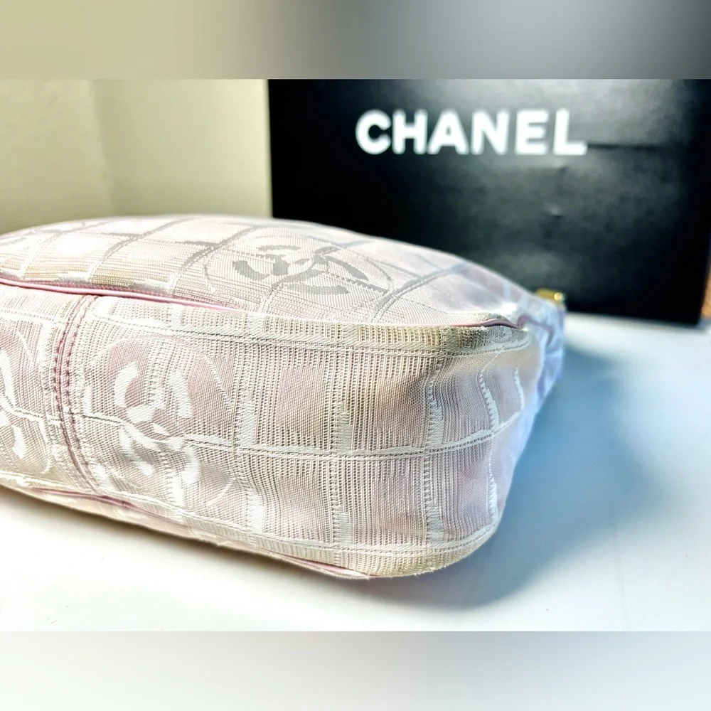 Authentic Chanel New Travel Line Pink Hobo Bag